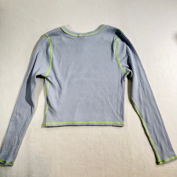 Wild Fable Crop Top Woman's XXL Light Blue Babydoll Top w/ Slim Fit Cropped Cut - Picture 3 of 11